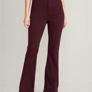 Old Navy Maroon High-Rise Flare Pants